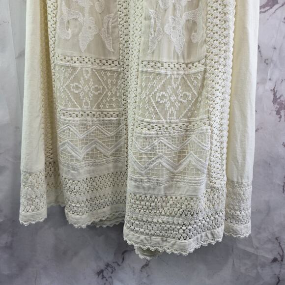 Vanessa Dress Women 6 Cream White Eyelet Lace Crochet Tank Boho Cottonwood - Picture 8 of 11
